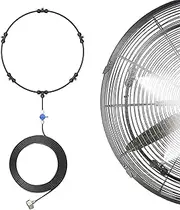 Misting Cooling Fan Kits - Misting Fan Kit, Fan Misting Kit | Outdoor Yard Misting Fan System Set, Refreshing Outdoor Misting System with 5 Brass Mist Nozzles for Backyard, Patio, Beach, Terrace