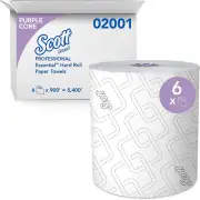 02001 Essential High Capacity Hard Roll Towel, White, 8-Inch X 950 Ft, 6 Rolls/C