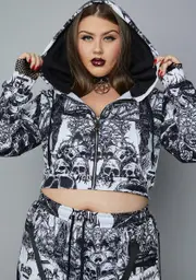 [Widow] Plus Thrash Into Me Cropped Hoodie