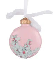 Pink Resin Christmas Tree Bauble Ornament 70mm