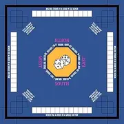Mahjong Mat with Storage Bag, 80x80cm (31.5x31.5 Inches) Non-Slip Base & Lock-Stitch Edging for Home Games, Navy Blue