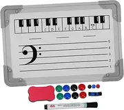 SECFOU 1 Set Music Staff Whiteboard Double Sided Dry Erase Note Writing Board for Home School Classroom Frame Learning Tool for Music Practice and Teaching