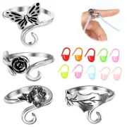 YUXIANLB 4Pcs Adjustable Crochet Yarn Tension Ring for Crocheting, Crochet Te...