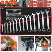 14PCS Spanner Set Metric Combination Open Box Wrench+Roll bag 8-24mm AU STOCK