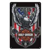 3x Tin Sign Rider For Life Harley-davidson Motor Cycle 300*200mm