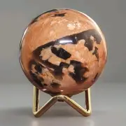 2.375" Natural Polished Peach Moonstone W/ Smoky Quartz Sphere Polished - USA