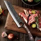 Hand Forged Meat Cleaver Chef Knife Kitchen Boning Butcher Knife BBQ Cook Knife