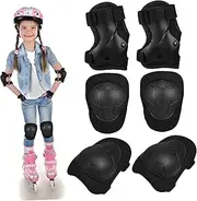 1Set Protective Gear Set Elbow Wrist and Knee Pads for Roller Skating Skateboarding and Cycling Lightweight Comfortable Breathable Includes Storage Bag