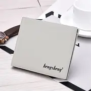 New Men's Short Wallet Leisure Wallet Card Holder Youth Multi-Card Ultra-Thin Zero clutchZipper Large-Capacity Coin Purse,Gray