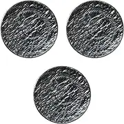 Set of 3 Platinum Brush Black Yo 19 Plates [7.5 x 0.6 inches (19 x 1.5 cm) | Setomonohonpo