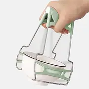 [ATFYER] Hot Plate Gripper,Hot Dish Plate Clip,Plate Lifter Steamer,Plate Gripper Tongs,Stainless Steel Bowl Clip Holder,(Green)