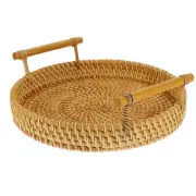 Food Holder Basket Woven Breads Basket Rattan Storage Basket Bakery Basket