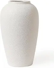 [Kokrose] Rustic Terracotta Vase Home Decor, 11.8" Vintage Clay Tall Pottery Ceramic Vase for Table Centerpieces, Large Textured Farmhouse Decorative Vases for Fireplace Mantel Coffee Table