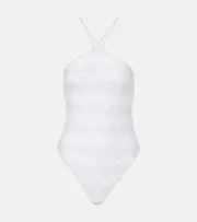 [Missoni] Missoni Lamé swimsuit UK 12 white