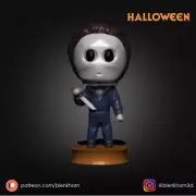 UNPAINTED Michael Myers - Halloween Chibi Style 3D Printed Mini Figure BH