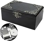 ROSIKING Wooden Music Box with Mirror Mechanism Carved Jewelry Musical Boxes Christmas Birthday Valentine's Day Gifts Plays Howl's Moving Castle-Merry...