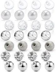 [SCERRING] 14G Ball for Piercing Replacement Balls Externally Threaded Nipple Industrial Tongue Belly Piercing Rings Body Jewelry Piercing Barbell Parts 5mm 28PCS