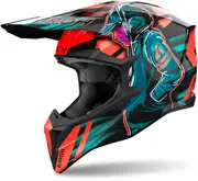 Airoh Wraaap Cyber Motocross Helmet, blue-orange, Size XL for Men Blue Orange