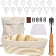 6 Pack Proofing Basket 25x15cm Banneton Cloth Liner Bread Bag