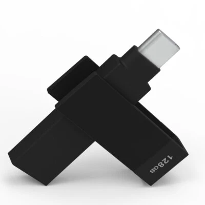 iXflash 128 GB Backup Flash Drive USB A & USB C for iPhone iPad & Computer Black