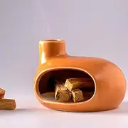 MOUGIGI Ceramic Palo Santo Holder - Handcrafted Ash Catcher for Palo Santo Sticks and Sage - Unique Design for Meditation and Home Décor - Incense Burner