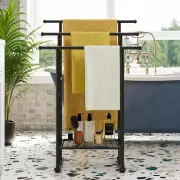 Black Free Standing Towel Racks for Bathroom Towel Rack Stand,3 Tiers Floor Bath