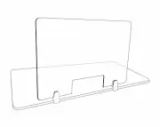 60cm High Edge Clamp Sneeze Guards / Table Mount Acrylic Safety Screen
