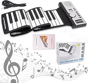 Roll Up Piano Keyboard 61 Keys Hand Rolled Portable Piano, Rolling Keyboard Piano, Silicon Flexible Roll Out Piano Keyboard for Kids, Beginners - Roll Up Travel Keyboard Piano