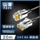 山澤 Cat.6A 10Gbps超高速傳輸八芯雙絞鍍金芯極細網路線 黑/20M