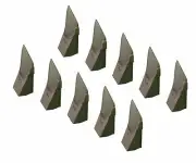 10 - Hensley Style Heavy Duty Crimp-On Tiger Rock Point Bucket Teeth - T3C