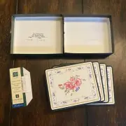 Vtg Mottahedeh By Lady Clare Charleston Flowers SET OF 4 COASTERS New Old Stock