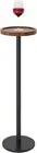 Drink Table, Small Pedestal Side Table, Round Cocktail Table, Circle End, Black