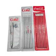 New Coca-Cola And Diet Coke Wooden Pencils One Nip Diet Coke Pen.