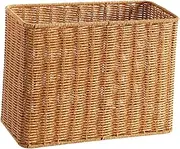 [Fenteer] Woven Storage Basket Yoga Mat Holder Large Capacity Sturdy Compact Organizer Basket Journal Basket for Bedroom Living Room