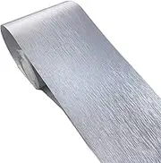 TOOLDECO Brushed Imitation Metal Stickers Self-Adhesive Baseboard Wall Borders Door Frame Window Frame Decoration Stainless Steel Frame Stickers Border,3.9 inch x 196 inch (Silver)