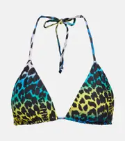 [Ganni] Ganni Leopard-print triangle bikini top AU 4 multicoloured
