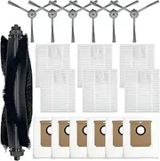 Replacement Parts Compatible with eufy L60, L60 SES, L50, L50 SES Robot Vacuum Cleaner Accessories Kit, 1 Main Brush, 6 Side Brush, 6 Hepa Filter, 6 Dust Bags