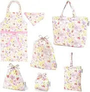 COLORFUL CANDY STYLE Laura Ashley NT604600 School Entrance School Entrance 6-Piece Set, Lesson Bag, Quilting (Gusset), Shoe Case, Drawstring Gymnastics Clothes, Lunch Bag, Cup Bag, Small Compartment,