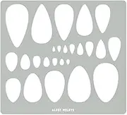 Aleks Melnyk #151 Metal Stencil for Jewelry, Shape Earring Teardrops Cutouts Stencil, Lapidary Template for Cabochons, Tear Drop, Jewelry Making Templates, Bracelets, Earrings DIY, Teardrop Pattern