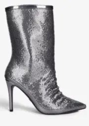 Carvela Kurt Geiger Boots Sz 8 Mesh Armoir Metal Chainmail Statement Booties
