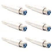 6 Pcs XLR 3-Pin Female to 6.35mm 1/4" Stereo Female Microphone Adapter Connector