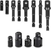 [Bestgle] 12 in 1 Air Impact Ratchet Wrenches Conversion Tool Set, Including 8pcs 1/4", 3/8",1/2" Extension Socket Adapter Set and 4pcs Impact Socket Adapter and Reducer Set