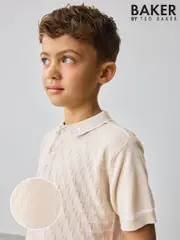 Baker by Ted Baker Knitted Textured Polo Shirt and Shorts Set (E76994) | $88 - $99