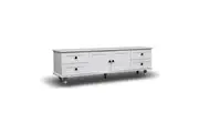 Foret TV Cabinet Stand Entertainment Unit Storage Shelf Classic White Wood 140cm