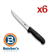 Butcher's Victorinox Black Boning Knife Fibrox Handle 15cm 5.6003.15 - 6 Pieces