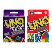 2pc Mattel UNO Flip and UNO Original Playing Card Game Kids/Family Set 7y+