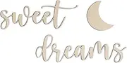 Wasise Sweet Dreams Wall Art - Sweet Dreams, Bedroom Picturesfor Wall Above Bed, Charming Nursery and Bedroom Decor, Sweet Dreams Art Wood, Inspirational Home Decor, Inspirational Quotes Decoration