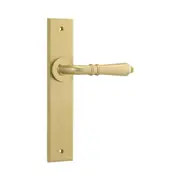 Iver Sarlat Door Lever Handle on Chamfered Backplate Brushed Gold PVD
