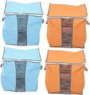Quilt Cloth Bags for Clothing Storage Large Comforter Bags Zipper Bedding Containers for Home