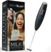 Frothblast Milk Frother Handheld for Coffee (Foam Maker) Electric Whisk Drink Mi
